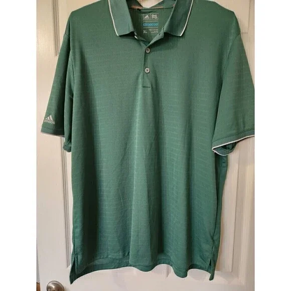 Adidas Climacool Polo Mens XL *bundle of 2 Gray EUC, Green has small defect pics - Picture 6 of 12